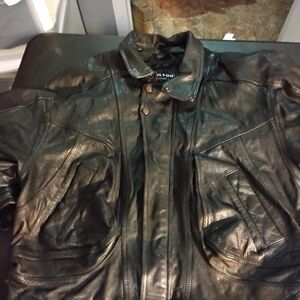 Wilson Black Leather Jacket for Men